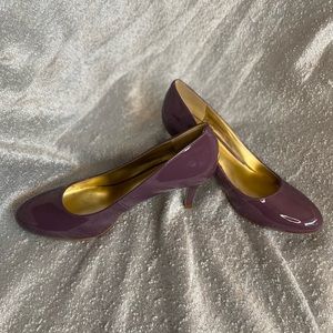 Nine West 3” High Heels Size 6 Patent Leather Round Toe in mauve.